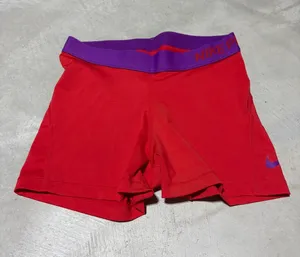 Nike pro Red Performance Shorts with Purple Waistband medium thumbnail 1