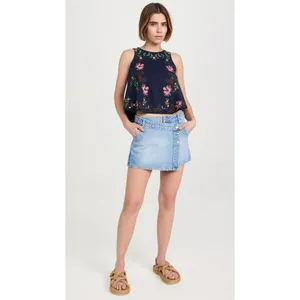 Free People x We The Free Wynne Denim Skirt in Light Indigo 26 New Womens Jean thumbnail 15