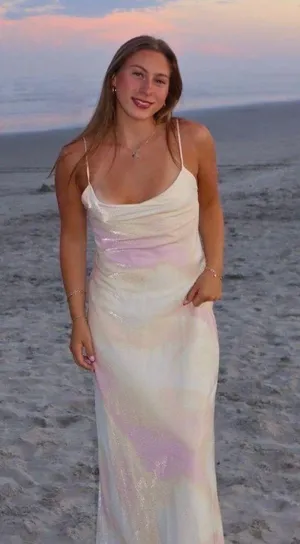 Zara maxi long satin foil effect cowl neck body on casual summer vacation dress thumbnail 5