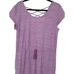 Talbots Soft Drape Jersey Maxi Dress‎ Heathered Lavender Lattice Back Size Large thumbnail 4