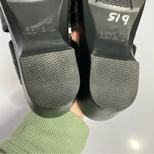 Dansko black‎ leather mules clogs size 37 thumbnail 8