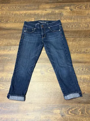 2013 American Eagle Low Rise Artist Crop Jeans Womens 8 Blue Denim Y2K Indie thumbnail 2