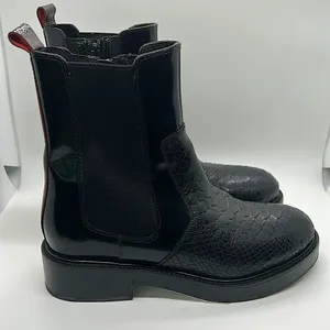 Jeffrey Campbell Black Faux Snakeskin Chelsea Leather Boots Shoes **Size 7** thumbnail 3