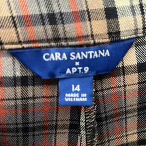 Cara Santana x Apt 9 Plaid Pant High Rise Wide Pants 14 thumbnail 8