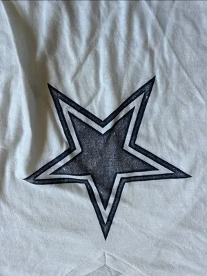NFL cowboys White V-Neck Tee with Navy Star and Sleeve Stripes thumbnail 3