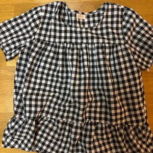 Roolee Gingham Linen Cotton Coastal Cowgirl Boho Fisherman Resort Blouse M thumbnail 3