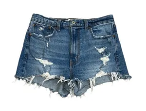 Abercrombie & Fitch High Rise The Mom Short Size 27 Distressed Cut Off Festival thumbnail 1