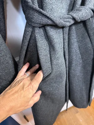 SAM EDELMAN Gray Peacoat Single Breasted Notched Collar Winter Coat Sz M thumbnail 4