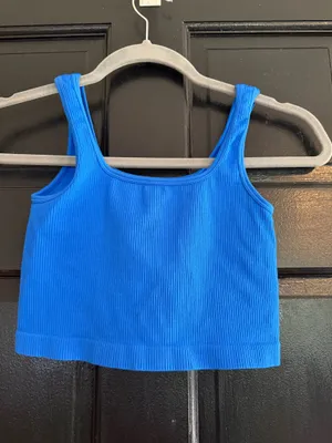 OQQ Ribbed sports bra Blue thumbnail 2