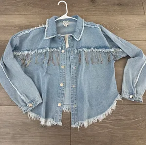 Fringe denim jacket thumbnail 1