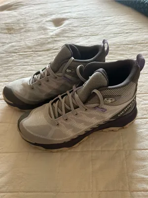 Merrell Women's Gray and Lavender Lace-Up Hiking Boots thumbnail 2