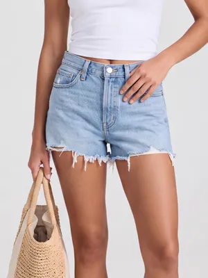 Madewell Relaxed Denim Medium Wash Cutoff Jean Shorts Button Fly 29 Basic boho thumbnail 1