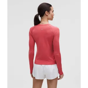 Lululemon Swiftly Tech Long-Sleeve Shirt 2.0 Waist Length Desert Red Size 8 thumbnail 8