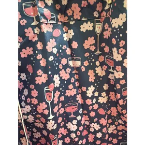 Munki Munki Women's Pajamas Sz S Satin Floral Wine Mimosa Champagne Sleep Set PJ thumbnail 2