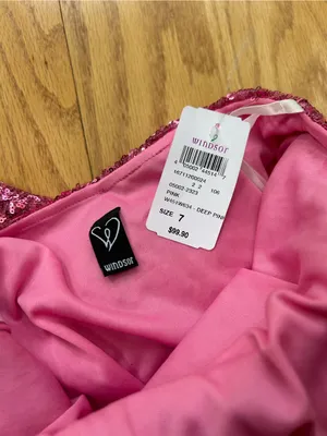 NWT Windsor Athena Formal Cutout‎ Sequin Dress Pink Size 7 Prom Pageant Evening thumbnail 6