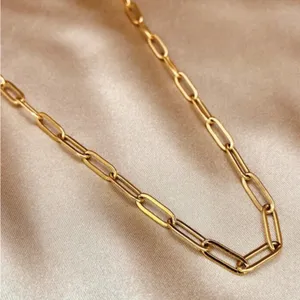 Stainless Steel Paper Clip Necklace Charm Pendant Holder Silver Plated Unisex thumbnail 2