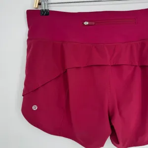 Lululemon Speed Up Mid-Rise Lined Short 4" Size 10 Pomegranate Silver Reflective thumbnail 8