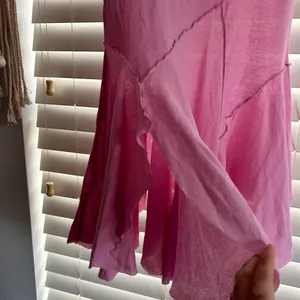 Free People Pink Asymmetrical Ruffle Romantic whimsi Mini Dress Tunic XS thumbnail 5