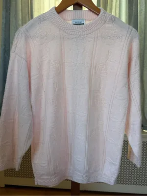 Adele pink sweater with textured knit L pattern #knitwear #textured Size L thumbnail 1