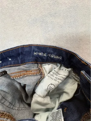 American Eagle Hi-Rise Jegging 00 X-Short Distressed Next Level Stretch Jeans thumbnail 8