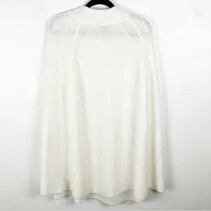 LANE BRYANT White Oversized Arm Openings Knit Poncho Sweater Size 28 Neutral thumbnail 2