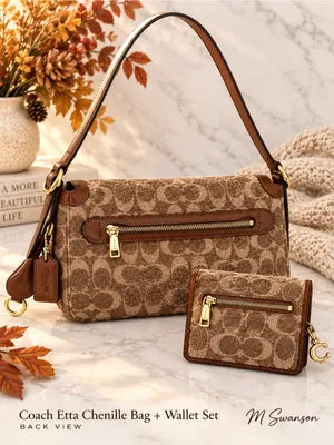 NEW Coach Etta Chenille Shoulder Crossbody Bag + Wallet Set CCV65 CCQ32 thumbnail 10