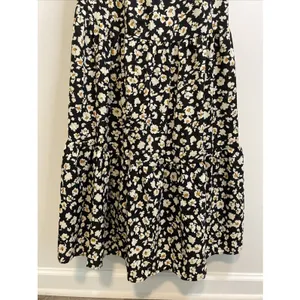 Pretty Garden Halter Maxi Dress MEDIUM Black Floral Boho Vacation Sleeveless NWT thumbnail 2