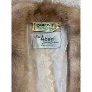 Vintage Cameron Classics Cashmere Cardigan‎ Max Azen Mink Fur Collar Cream/Beige thumbnail 2