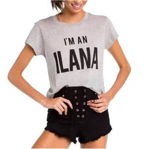 Wildfox Women's I’M AN ILANA Grey Basic Tee Shirt Medium NWT v6x thumbnail 1