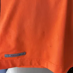 UNDER ARMOUR Neon Orange & Black Activewear Short Sleeve Top ~ Size LARGE thumbnail 7