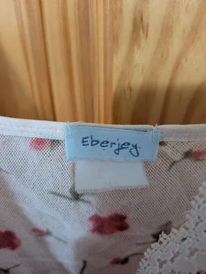 Eberjey Rose Floral Lace Trim Chemise Slip Dress Size M/L thumbnail 4