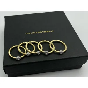 Freida Rothman Signature Cityscape 5 Stack Ring Sterling Silver CZ 6 YRZR090241B thumbnail 5