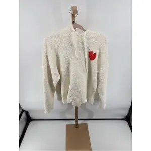 Aerie Fleece Hoodie Sweatshirt Heart Detail Cream Size Medium thumbnail 10