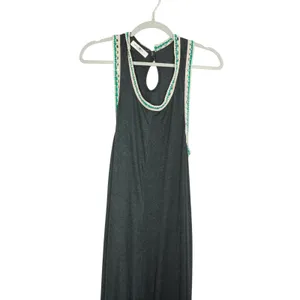Natural Life Size Large Charcoal Gray Crochet Trim Harem Jumpsuit Lightweight thumbnail 2
