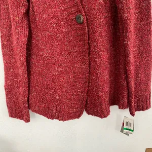 Charter Club Red Knit Cardigan Sweater Womens Size L‎ Wool Blend Button Front thumbnail 2