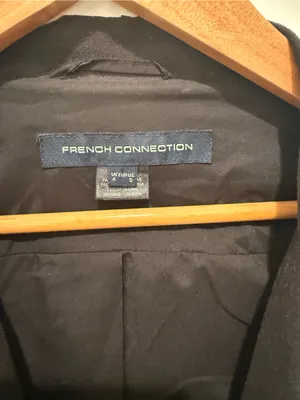 French Connection Black Draped Faux Leather Waterfall Jacket thumbnail 3
