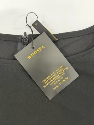 WOOSEA Womens Black High Split Ruffle Bodycon Evening Gown Dress Size S NWT thumbnail 7
