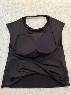 Black Women’s Cap Sleeve Top Brown Size L thumbnail 2