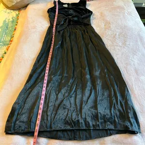 Rabbit Rabbit Rabbit Designs vintage black sleeveless velvet satin dress 8 goth thumbnail 10