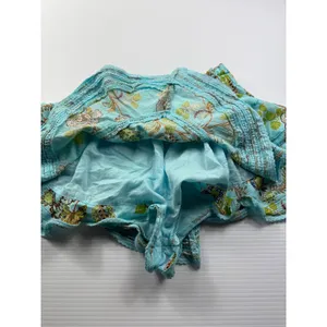 Aerie Turquoise Floral Paisley Ruffle Skort Shorts Smocked Waist‎ XS Boho Summer thumbnail 5