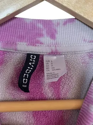 H&M Pink Tie Dye Oversized Sweatshirt Crewneck Lounge Pullover S thumbnail 2