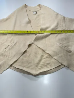 AKEMI + KIN Open-Front Short-Sleeve Cardigan in Cream thumbnail 4