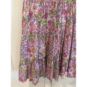 Taylor Pink Green Floral Paisley Ruffle Sleeve Cotton Dress cottagecore Medium thumbnail 3