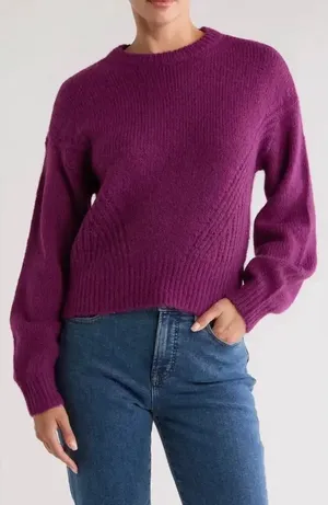 Madewell Wool-Blend Wedge Sweater Mulled Wine Sz SM Cozy Cabin thumbnail 1