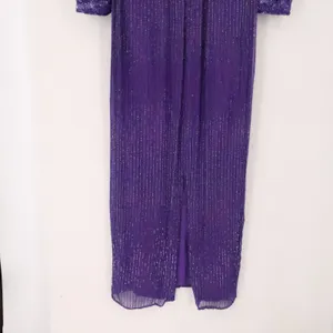 Vintage 80s Beaded Silk Gown Womens Size S Purple Sequin Formal Wedding FLAWS thumbnail 11