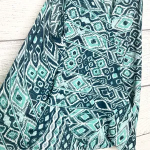 New York & Company Teal Blue Tribal Print Halter Top Wrap Blouse Size Medium thumbnail 6