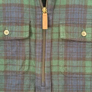 LL Bean Women's Scotch Plaid‎ Flannel Shirt Quarter Zip Indigo Tartan Small thumbnail 7