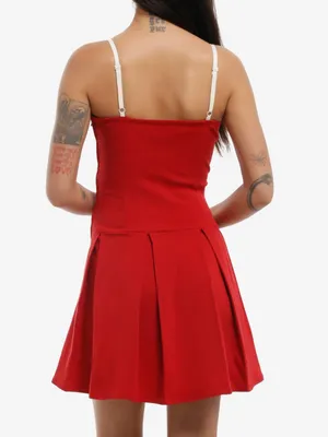 Sweet Society Red Lace-Trim Spaghetti Strap Mini Dress thumbnail 3