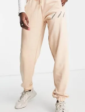 Adidas Originals 'Logomania' triple logo joggers in blush thumbnail 3