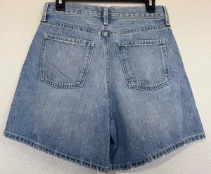 NWT Free Assembly Women's Denim Shorts Twill Tie 6" Inseam Light Wash Size 2 thumbnail 3